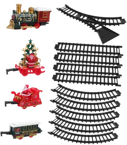 ZUNOXAZ Trenino Giocattolo Elettrico Vintage con Binari Trenino di Natale con Luci e Musica per Decorazione Natalizia Sotto Albero e Gioco Creativo per Ragazzo Ragazza Ragazza
