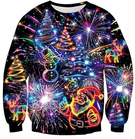 Unisex Weihnachtspullover Herren Ugly Christmas Sweater Neuheit Dinosaurier Faultier Katze Strickmuster Damen Weihnachten Strickpullover Weihnachts Pullover für Männer Weihnachtsoutfit