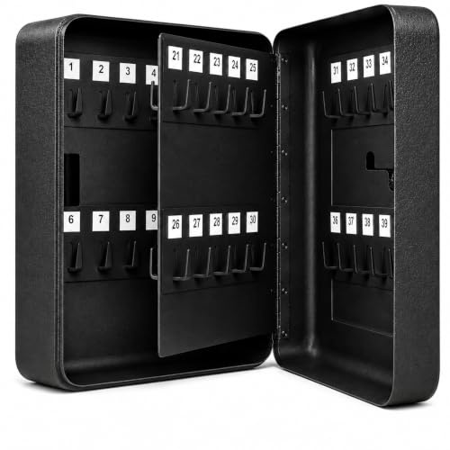 LDS® 40-Key Cabinet with Combination Lock – Key Box – 18x20x7.5 cm | Secure Lockable Key Cupboard for Home, Office, Garage, Warehouse & Business – Includes Indexing Numbers & Mounting Hardware