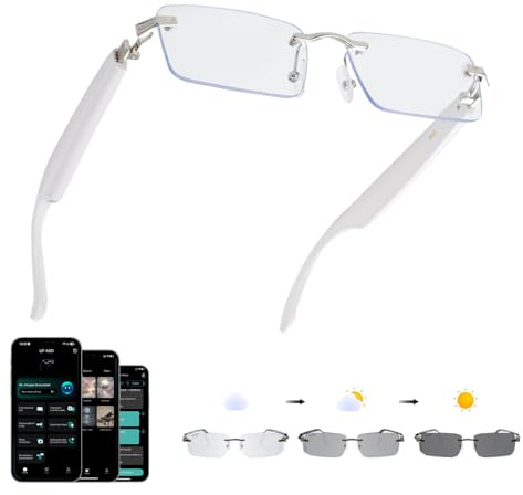 GenXenon AI Smart Brille, Photochrome Smart Glasses mit Offenen Audio