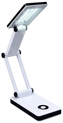 WENKO Maximex LED Lampe faltbar, stufenlos verstellbar, raumsparend zusammen klappbar, unabhängige Stromversorgung mit USB-Kabel, optionaler Batteriebetrieb, mit 30 LEDs, in 2 Lichtstufen regelbar