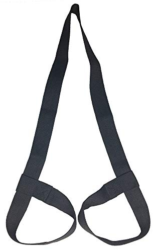 Riarbronee Yoga Mat Carrying Strap Sling,Adjustable Loops for all Mat Sizes(Mat not included) (Black)