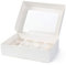 BIOZOYG 12er Cupcake Muffin Box Karton mit großem Sichtfenster inkl. Einlage I 100 Stück Patisserieschachteln Geschenkboxen weiß I Bio Box Take Away Kartonschachtel biologisch abbaubar