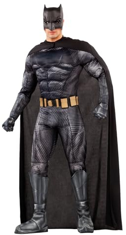 Funidelia Déguisement Officiel de Batman pour homme - La Ligue des Justiciers, Costume du Chevalier Noir pour adultes, Déguisements de Carnaval, Halloween et Fêtes