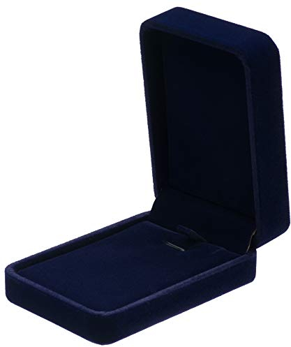 POKOFO Boîte à bijoux classique en velours pour collier et pendentif, bleu