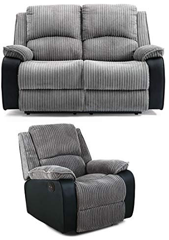 More4Homes Postana Electric Recliner Jumbo Cord 1+2 Seater Sofa Set