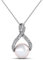 Nagel Jewellery Anhänger Infinit Pearl,925 Sterling Silber, vergoldet mit 18K Weißgold, Perle und funkelnden Zirkonia im Brillantschliff | Kette 40 + 5 cm