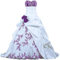 Zorayi Élégant Bustier Broderie Robes de mariée Taffetas Robes de Mariage Longue Robes de Nuptiale Organza Femmes A-Ligne Blanc & Violet Taille 40