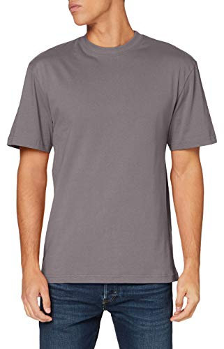 URBAN CLASSICS Men's Basic Crew Neck Tall Tee, Oversized Short Sleeves T-Shirt with Dropped Shoulders, 100% Jersey Cotton, in darkshadow, XXL
