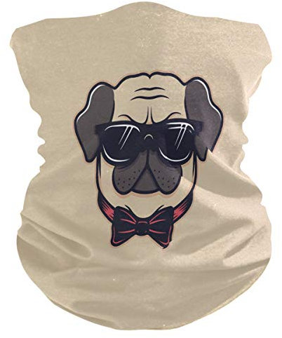 Cooler Retro Mops Hund Gesichtsmaske Schlauchtuch Kopftuch Stirnband Bandanas Kopfbedeckung Halstuch Gesichtsschal Für Männer Frauen Den Sport