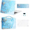 MOSISO Hülle Kompatibel mit MacBook Pro 13 Zoll 2024-2016 M2 M1 A2338 A2289 A2251 A2159 A1989 A1706 A1708, Aquarell Marmor Hartschale Case&Tasche&Tastaturschutz&Webcam Cover&Displayschutz, Türkis