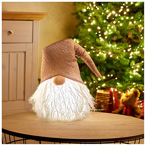 com-four® Premium Weihnachts-Wichtel mit LED als Weihnachtsdeko - skandinavischer Wichtel mit warmweißem LED-Licht - beleuchteter Deko-Wichtel [Auswahl variiert] (1 Stück Wichtel - 70cm)