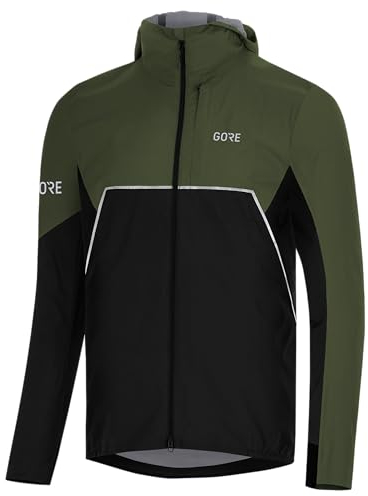GORE WEAR Herren R7 Partial Gtx I Kapuzenjacke Jacket, Black/Utility Green, XXL EU