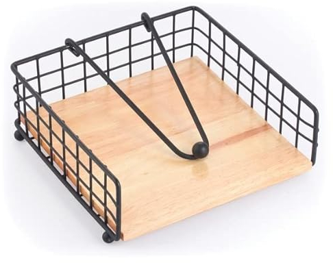 MSV Servietten Halter Kaffee Tasse Servietten Halter Tisch Servietten Halter für Tisch Esszimmer Wohnzimmer Haus Dekoration Schwarz matt Bambus