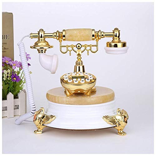 TAISK Retro Phone Vintage Phone No Battery Single Double Ringtone Yellow White Jade Antique Telephone Movement Anti-Corrosion Home Landline Sound Quality Clear Fixed Office Antique Telephone