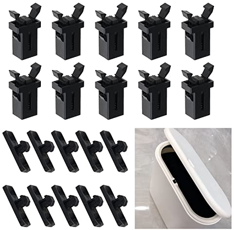 Serrure à Bac à Couvercle Tactile,Loquets de Rechange en Plastique,Fermeture de Verrouillage de Poubelle,Fermoir de Poubelle de Rechange,10Paires Serrure de Loquet de Poubelle à Couvercle Tactile,Noir