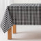 GAMUSI Tischdecke, schmutzabweisend, rechteckig, Vichy-Muster, Baumwolle, wasserdicht, 140 x 300 cm, Schwarz