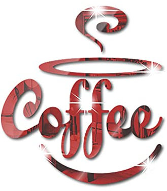 Tapiz de pared para colgar en la pared, calcomanías acrílicas para taza de café, restaurante, decoración de taza de café, calcomanías de pared