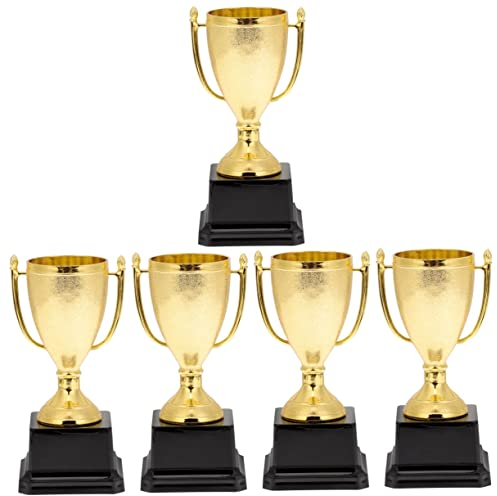 Sosoport 5st Spiel Trophäe Trophäendekor Aus Plastik Vergibt Requisiten Läuft Golf-trophäe Dekorativer Trophäenpokal Trophäen Und Medaillen Goldene Preistrophäen Kind Wenig Gold Laufen
