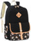 Leaper Canvas Schulrucksack für Mädchen Laptoptasche Reisetasche Büchertasche Daypack, Schwarzes Einhorn, Large, Rucksack Rucksäcke