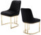 chairus Esszimmerstühle 2er Set Samt Polsterstuhl Esszimmer Küchenstühle mit Gold Metallbeinen Gepolsterte Essstühle für Küche (Schwarz-2)