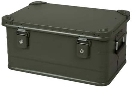 Wasserdichte Campingbox aus Metall, Outdoor-Aufbewahrungsbox, 50 l, abschließbare Aufbewahrungsbox mit Deckel, multifunktionale Aufbewahrungsbehälter for Picknick, Auto, Camping, Zuhause, stapelbare U