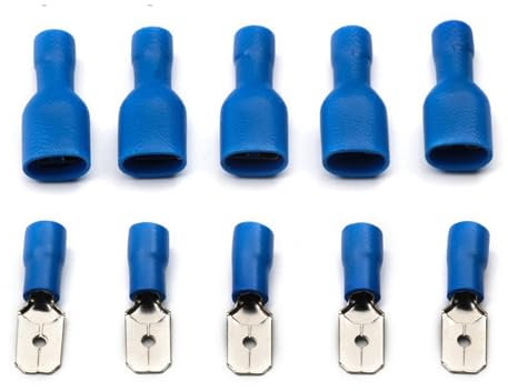 50 stücke 6,3mm Weiblich Männlich Isolierte Spaten Crimp Terminal Stecker Set Elektrische Verdrahtung Stecker Verdrahtung Kabel FDFD MDD (Color : 25pcs FDD 25pcs MDD-01)