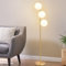 ZMH Stehlampe Wohnzimmer Modern Standleuchte - Gold Industrial Stehleuchte 3 Flammig mit Fußschalter Metall Design aus Weiß Glas Standlampe E27 Vintage Bodenlampe für Schlafzimmer Büro kinderzimmer