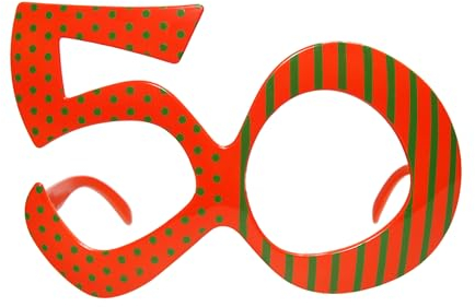 Libetui Partybrille 50. Geburtstag 50 Jahre Kostümbrille Geburtstagsparty Spaßbrille 50 Geburtstagsgeschenk, Fotoshooting Brille Damen Herren 50er
