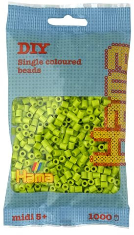 Hama Beads Bag | Approx. 1000 Midi Fuse Beads | Mosaic Decoration Arts & Craft for Creative Children Ages 5+ | Lime