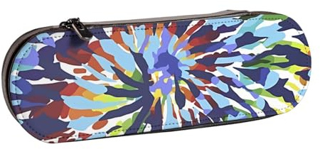 MIJKO Trippy Tye Dye, Federmäppchen, PU-Leder, Federmäppchen, großes Fassungsvermögen, Kosmetiktasche