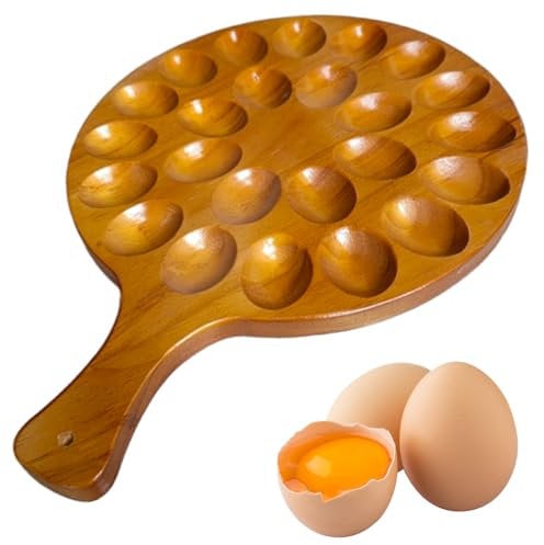 Deviled Egg Tray 24 Holes Deviled Egg Platter 2 in 1 Reversible Deviled Egg Plate & Charcuterie Board Sturdy Wooden Deviled Egg Container for Home Kitchen Supplies 1, Deviled Egg Platter, Devi