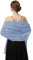 Baoqiya Damen-Schal und Tücher für Abendkleid, Chiffon, weich, elegant, seidig, Pashmina, Hochzeit, Brautschal, blau; grau, Length(79) * Width(19)