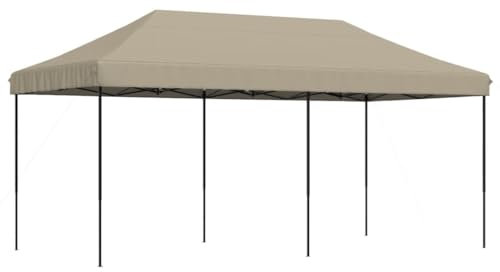 vidaXL Tente de réception Pliable escamotable Taupe 580x292x315 cm, Tente, Tente à auvent, auvent de Gazebo, Tente Gazebo, Tente de Jardin
