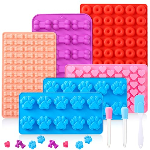 Backmatte Hundekekse, 9 Stück Silikon Backform Hundekekse Set, Backmatten für Hundeleckerlies, für DIY Hundekekse, Schokolade, Süßigkeiten, Kekse