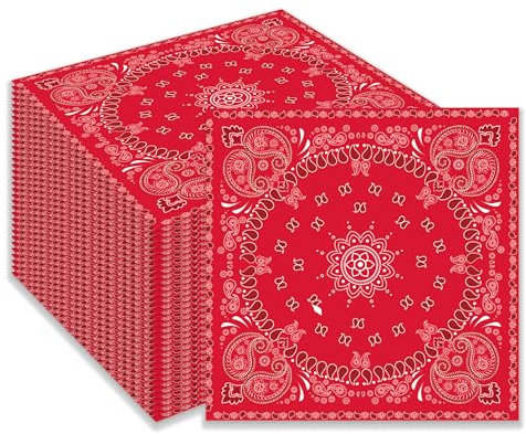 100Pcs Rote Bandana party servietten Papier Gast Servietten Einweg Abendessen Servietten, Party Servietten Gast Handtücher Hochzeit Servietten für Küche, Geburtstagsfeier