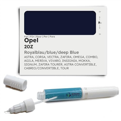 Genuine Colors Lackstift Royalblau Blue DEEP 20Z für Opel Blau Astra Corsa Vectra Zafira Omega Combo AGILA MERIVA VIVARO Insignia Mokka SIGNUM Tourer Convertible Cabrio Tour