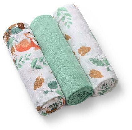 Windeln Mullwindeln super weich Fuchs grün 3 Stück Baby Ono