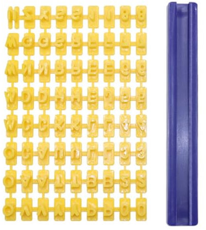 IKOPFLN Keksstempel, mit 93 Zahlen Symbol Buchstaben Ausstecher für Fondant, Stempel Buchstaben Fondant Ausstechformen Buchstaben für Kuchen Keks Marzipan Deko Prägung, 1 Satz