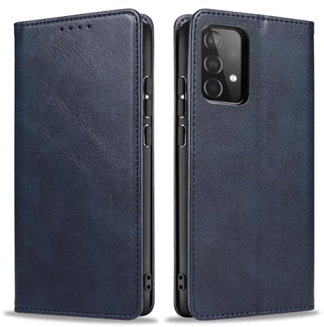 LBH Handyhülle Smartphone-Hülle für Samsung Galaxy A73 5G Klapphülle Magnetverschluss Kartenfächer Geldfach Standfunktion Case Etui Rundumschutz Schutzhülle Blau
