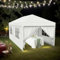 Alpstorm Pavillon Wasserdicht 3x6m Gartenzelt mit 4 Seitenwänden und Fenstern, 2 Seitenwand, robust aus Stahl und PE-Plane, ideal für Camping, Feste, Empfänge, Märkte, Weiß
