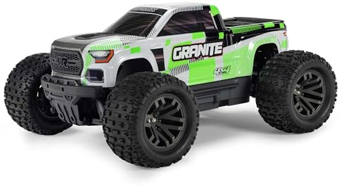 ARRMA Granite Mega 665 1:10 4X4 RTR Ferngesteuerter Monster Truck Basher mit großem Bürstenmotor, ohne Akku und Ladegerät, Grün