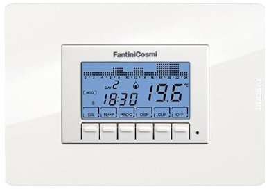 CH143E Cronotermostato Retroilluminato da Incasso 230V solo Cover Bianca e Telaio 3 Fantini Cosmi