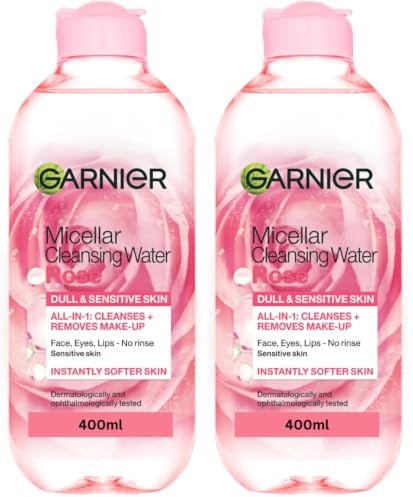 Garnier Micellar Vitamin C Cleansing Water, Gentle face Cleanser & Makeup Remover, Hypoallergenic. Suitable For Dull And Uneven Skin, Brightening Formula, Dermatologically Tested, 400ml (Pack of 2)