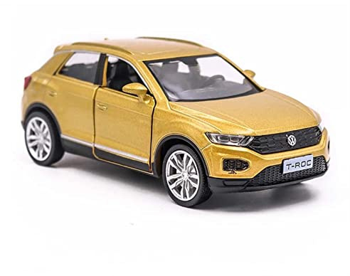 Für Volkswagen T-ROC SUV 1 36 Legierung Automodell Hohe Simulation Ziehen Metallspielzeug Kindergeschenke Zurück(Gold)