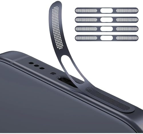GIOPUEY Mesh Staubdichter Aufkleber für iPhone 17 Pro, 4 Stück Integrierter Schutzlautsprecher und Ladeanschluss,Anti Dust - Blue