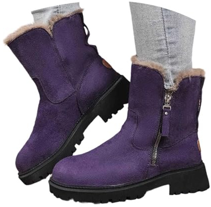 Didadihu Outdoor Winterstiefel Damen - Gefütterte Schneestiefel, Winterschuhe, Weitschaftstiefel und Stiefeletten als Warme Winterboots für Herbst Winter Boots 0