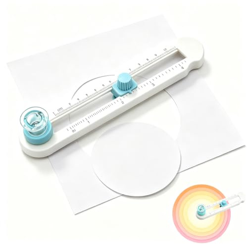 pozuauoa 1pc Portable Circle Paper Cutter, Adjustable 360 Degree Rotary Paper Trimmer for Crafts 2-20 Cm Rounder with Clear Scale, Hole Punch DIY Circle Cutters for Crafting