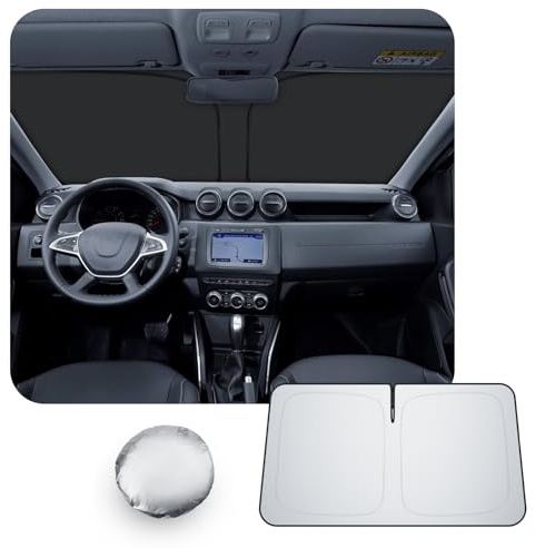 [Upgrade] CDEFG Compatible con Dacia Duster 2 2018-2023 Parasol Cubiertas Parasol Parabrisas Delantero Parabrisas Coche Parasol Accesorios