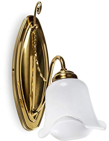 Helios Leuchten 344013 klassische Wandleuchte | echt Messing antik | Lampe Leuchte Wandlampe Jugendstil | 1 x E27